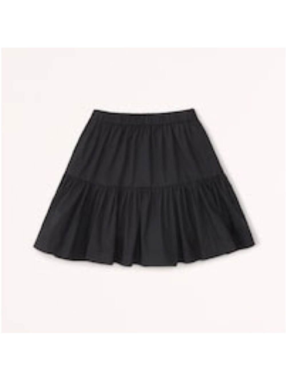 NWT Abercrombie & Fitch Tiered Poplin Mini Skirt in Black Size Medium